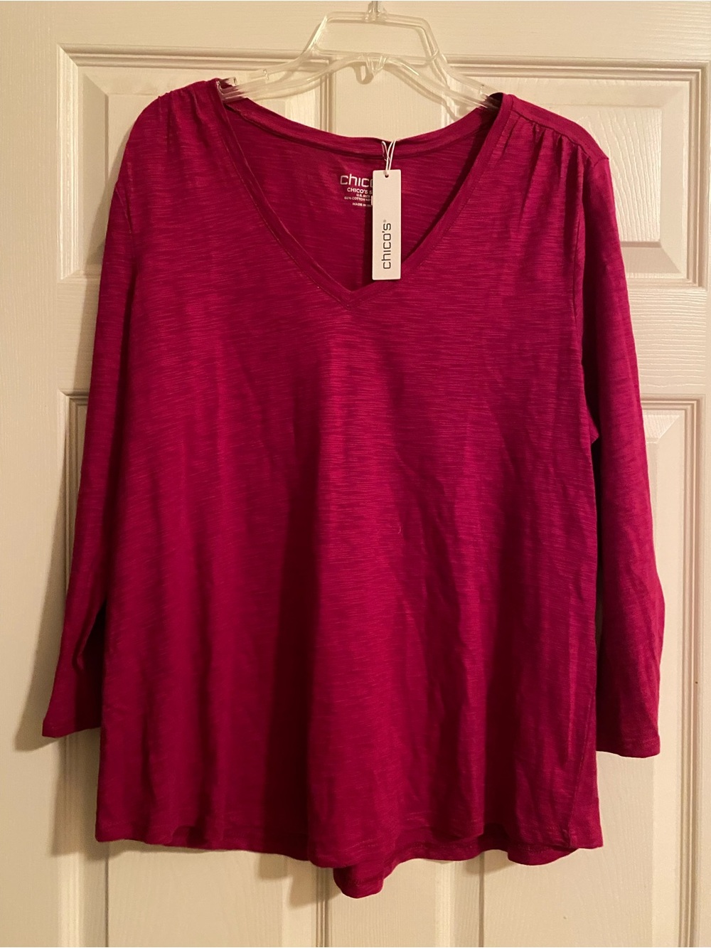 Chico's New Pink Berry Top Extra Large